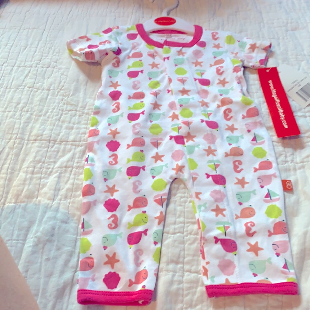 Magnetic outfit summer baby girl NB starfish